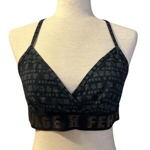 Savage‎ X Fenty Rihanna Forever Savage Bralette Logo Bra Intimate Black Shiny